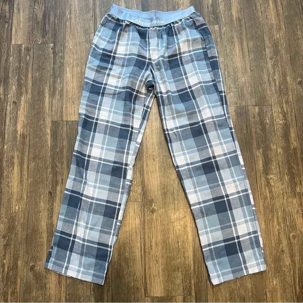 Abercrombie Kids Sleep Blue Plaid Pants Loungewear Joggers Pijama Pants 15/16